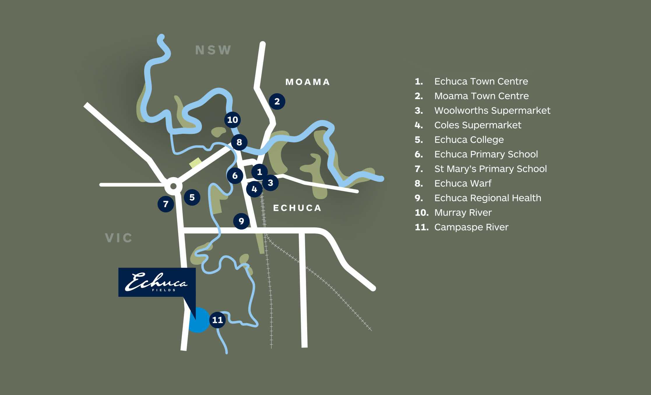 Echuca Fields Estate - Echuca Location map